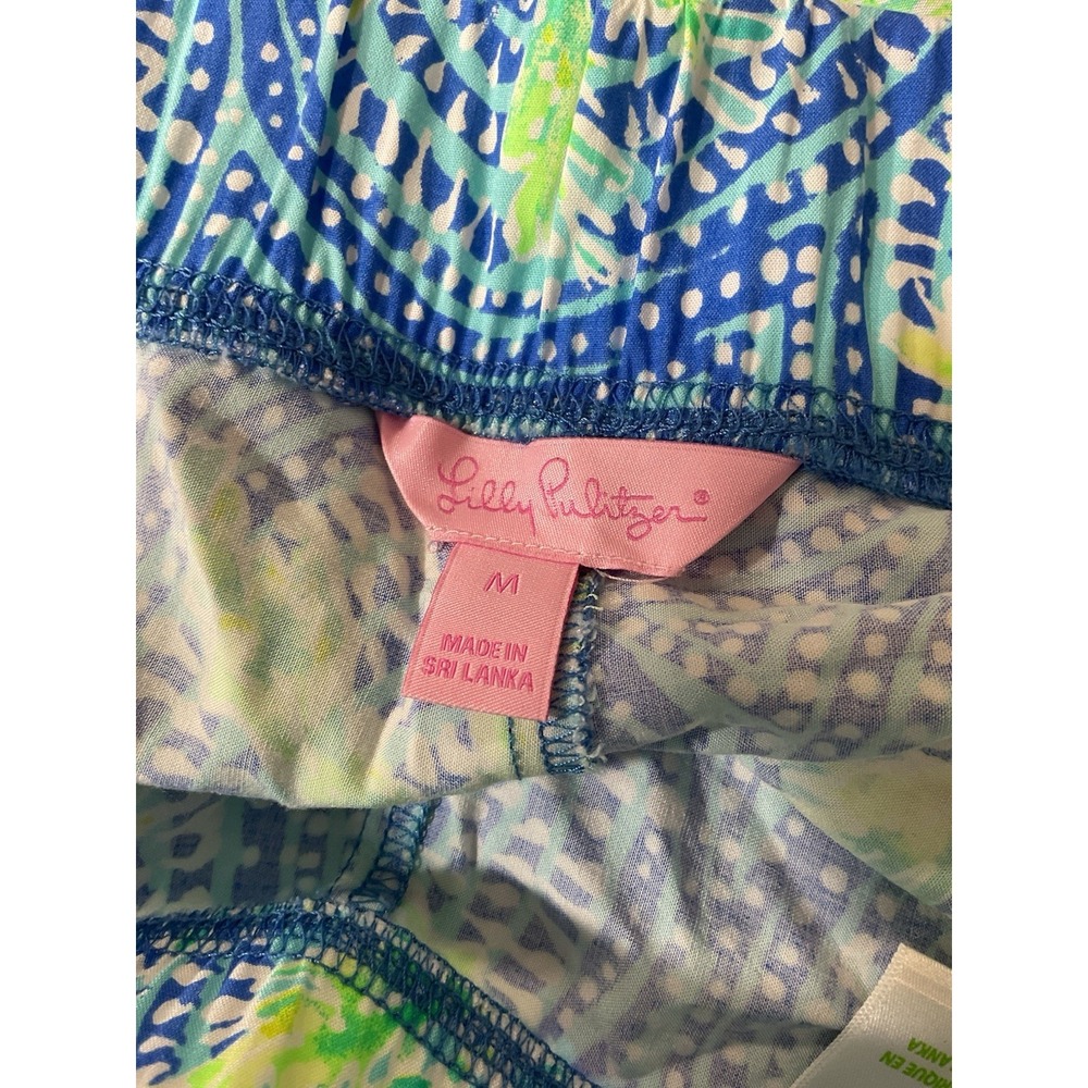 LILLY PULITZER Bal Harbour Palazzo Pant Bennet Blue Women's M Artsy Vacation - Picture 4 of 10